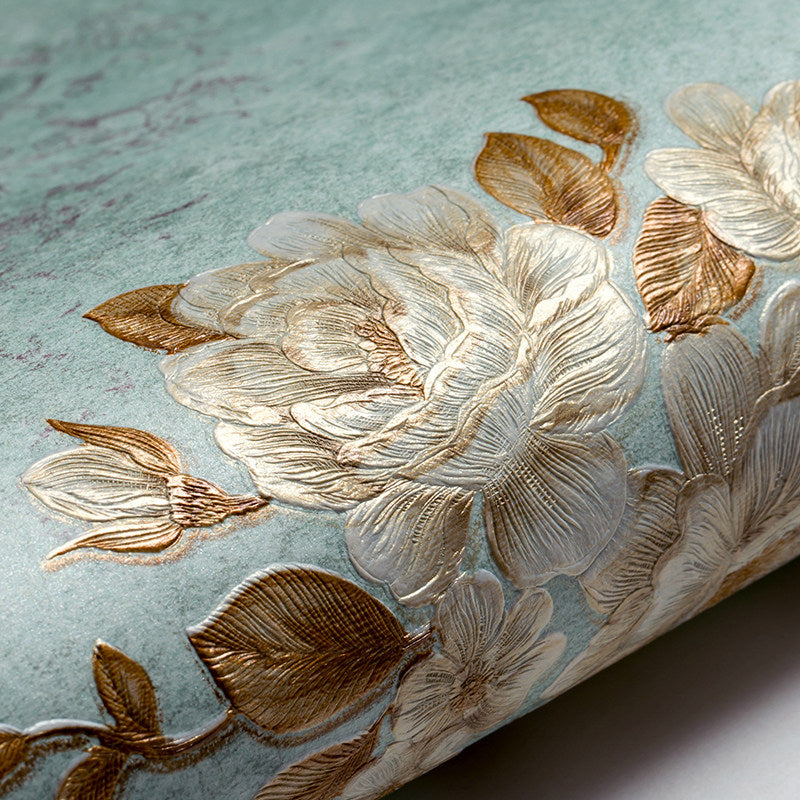 Elegant Blossoming Peony Wallpaper for Bedroom Flower Wall Covering, 33' L x 20.5" W