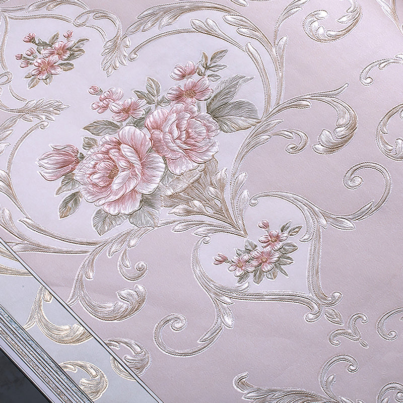 Soft-Color Peonies Wallpaper Flower Countryside Moisture Resistant Wall Art for Home