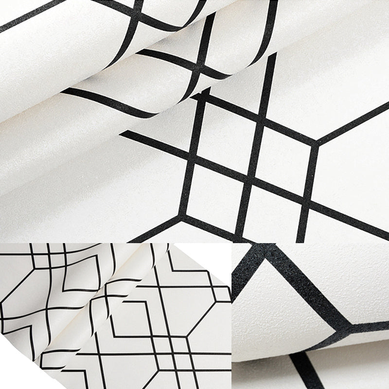 Geo-Gitter-Tapetenrolle, moderne Wanddekoration mit glatter Oberfläche in hellen Farben