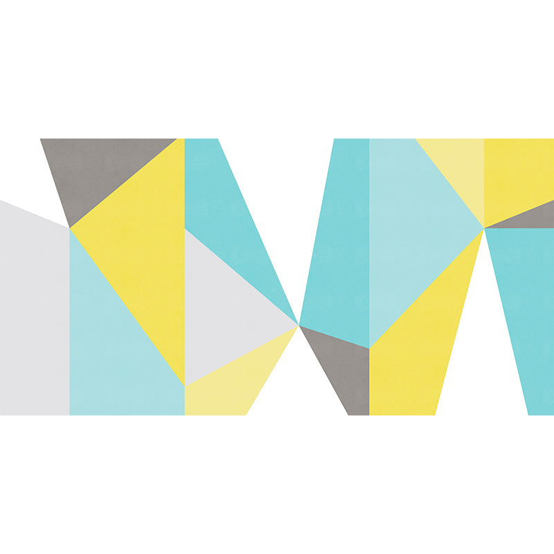 Mid Century Triangle Wall Murals Multicolored Geometric Wall Covering for Living Room