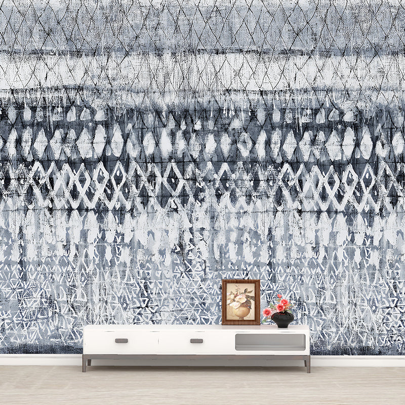 Grey Latticework Wall Paper Mural Stain-Resistant Wall Art for Bedroom, Made to Measure