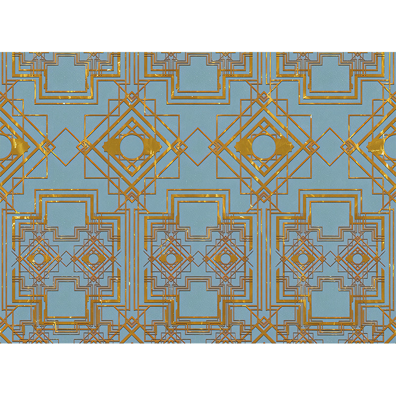 Contemporary Geometric Wall Mural Decal for Living Room Customized Wall Covering in Dark Color