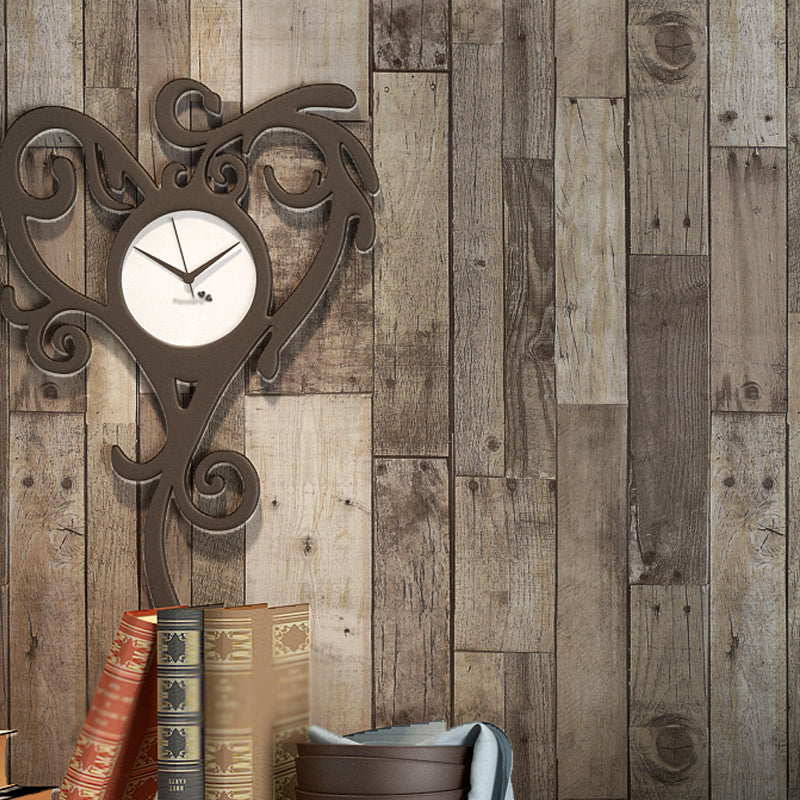 Adhesive Repurposed Wood Wallpaper Removable Industrial Kitchen Wall Decor, 19.4-sq ft