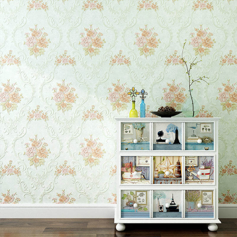 Rustic Floral Design Wallpaper for Dining Room 33' x 20.5" Wall Art in Soft Color