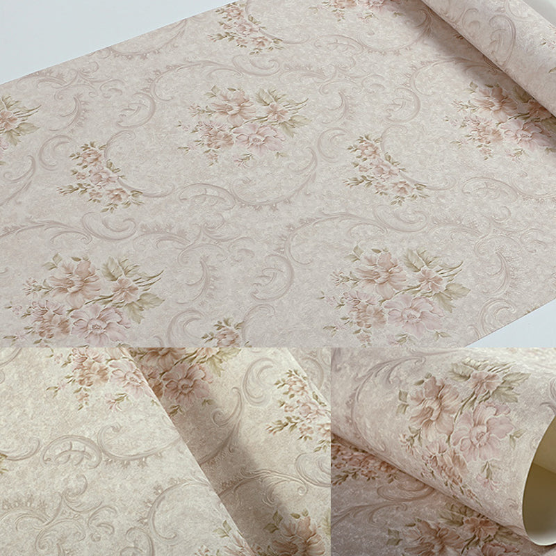 Rustic Floral Design Wallpaper for Dining Room 33' x 20.5" Wall Art in Soft Color