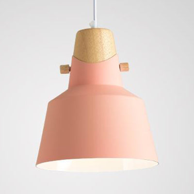 Bell / Dome Plafond Pendant Light Modernisme Métal 1 Lumière 8,5 "/ 14" Dia rose / jaune / Green Lampe suspendue