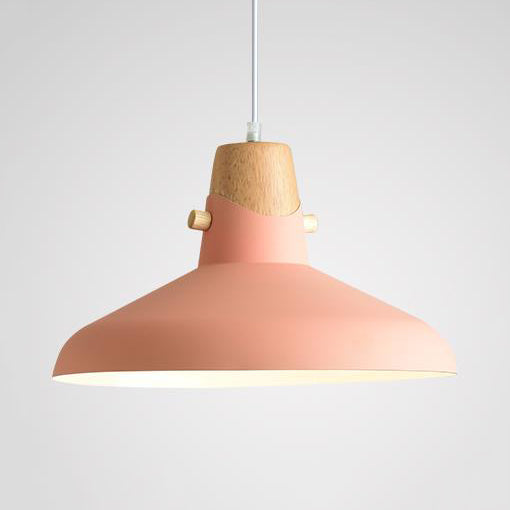 Bell / Dome Plafond Pendant Light Modernisme Métal 1 Lumière 8,5 "/ 14" Dia rose / jaune / Green Lampe suspendue