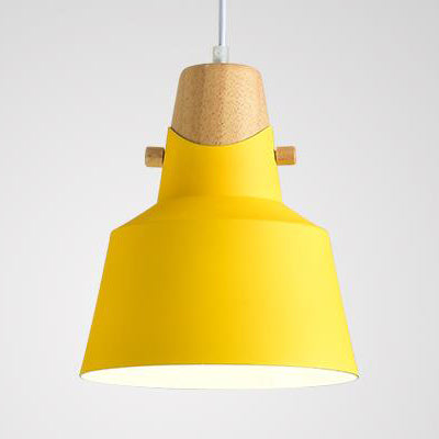 Bell / Dome Plafond Pendant Light Modernisme Métal 1 Lumière 8,5 "/ 14" Dia rose / jaune / Green Lampe suspendue
