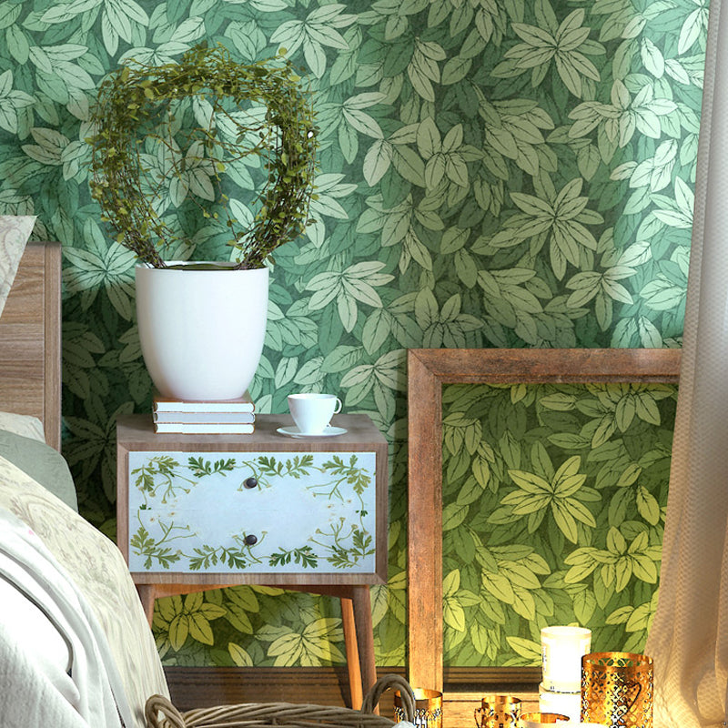 54.2-sq ft Leaves Wallpaper Temporary Rural Bedroom Wall Decoration, Self-Adhesive