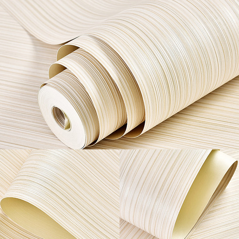 Ticking Stripe Wallpaper Soft Color Minimalist Wall Decor for Living Room, 33' x 20.5"