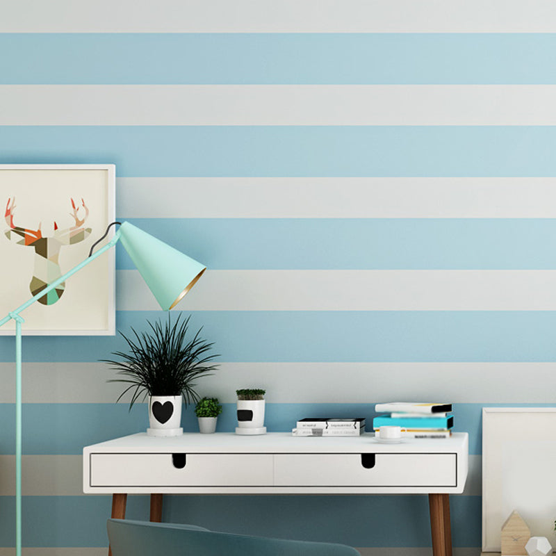 Stripes Wallpaper Roll Minimalistic Non-Woven Material Wall Decoration for Restaurant