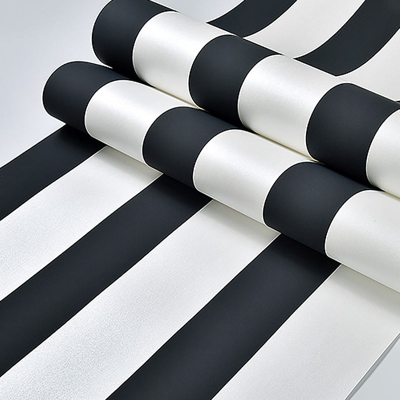 Stripes Wallpaper Roll Minimalistic Non-Woven Material Wall Decoration for Restaurant