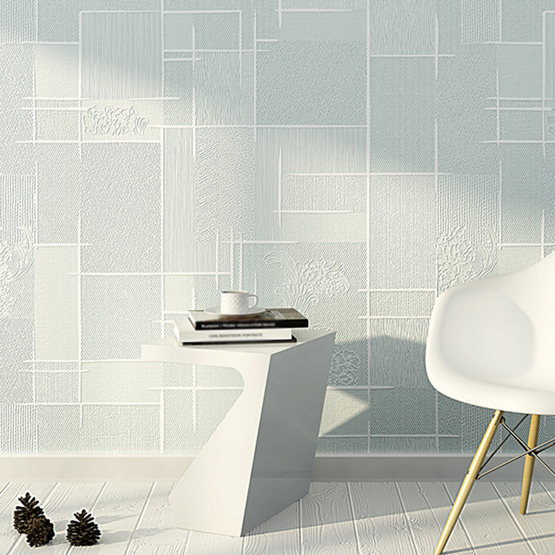 Modern Floral Print Geometric Wallpaper Pastel Color Stain-Resistant Wall Art for Bedroom