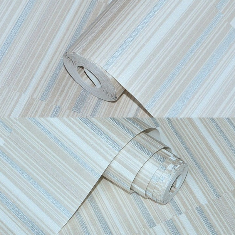 Soft Color Stripe Wallpaper Contemporary Water Resistant Dining Room Wall Art, 54.2-sq ft