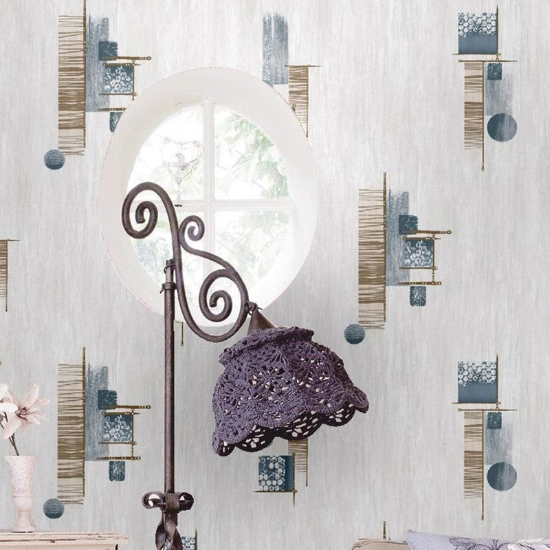 Smooth Pastel Color Wallpaper Modern Geometric Pattern Wall Covering, 31' x 20.5"