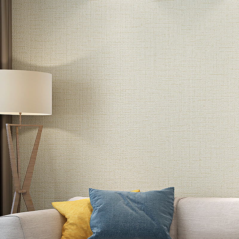 Plain Wallpaper Roll Minimalistic Grassweave Wall Covering in Pastel Color, 33' x 20.5"