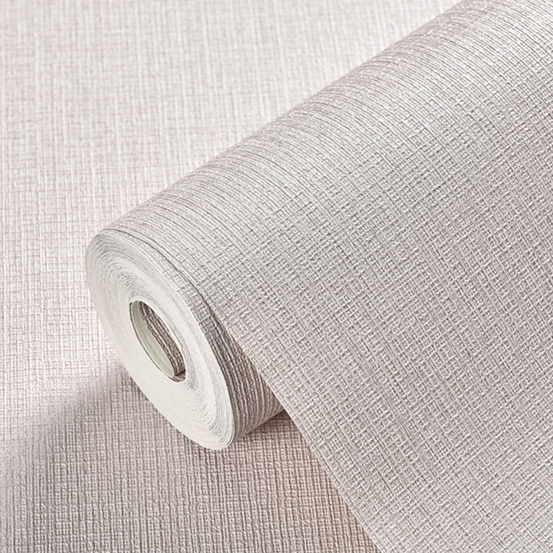 Plain Wallpaper Roll Minimalistic Grassweave Wall Covering in Pastel Color, 33' x 20.5"