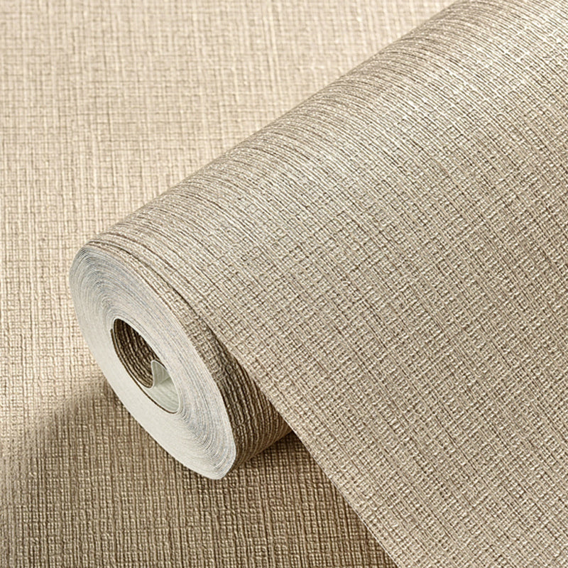 Plain Wallpaper Roll Minimalistic Grassweave Wall Covering in Pastel Color, 33' x 20.5"