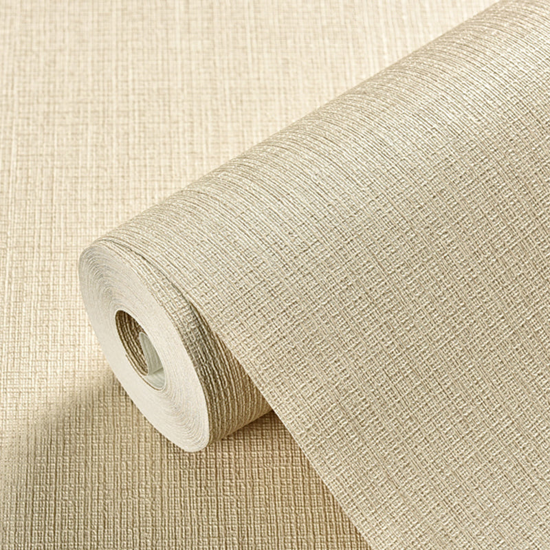 Plain Wallpaper Roll Minimalistic Grassweave Wall Covering in Pastel Color, 33' x 20.5"