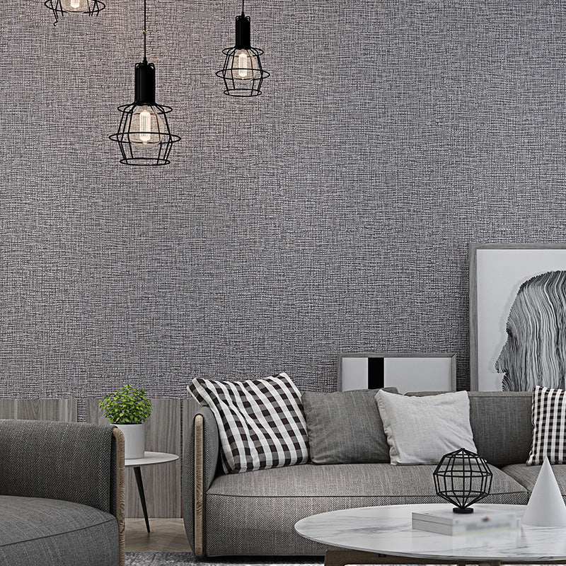 Textured Dark Color Wallpaper Simple Solid Wall Art for Living Room, 33' L x 20.5" W