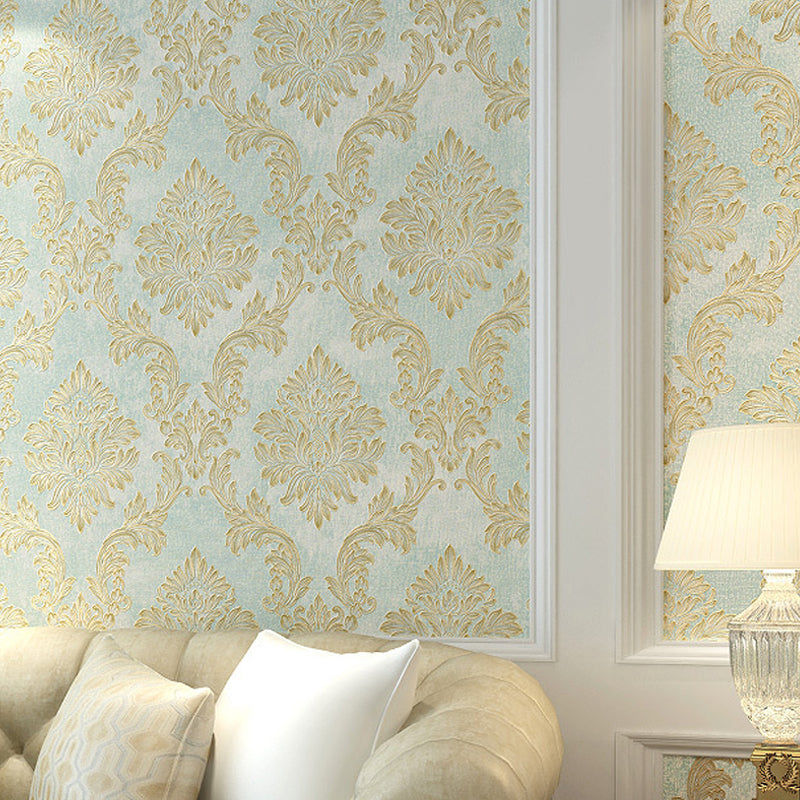 Papier peint damassé rétro en Satin, résistant à l'humidité, couleur douce, Art mural pour décoration de chambre à coucher