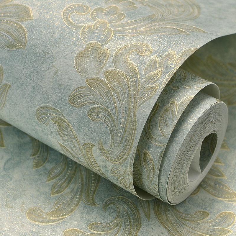 Retro Damask Wallpaper Satin Moisture Resistant Soft Color Wall Art for Bedroom Decor