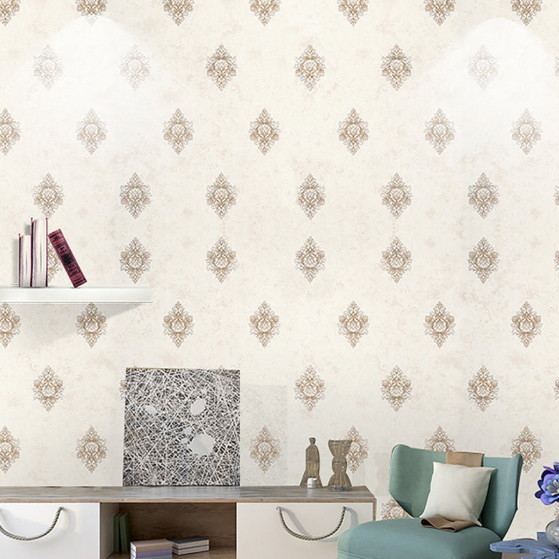 Papier peint antique de couleur douce, revêtement mural damassé de 33 pi de longueur x 20,5 po de largeur pour la décoration intérieure