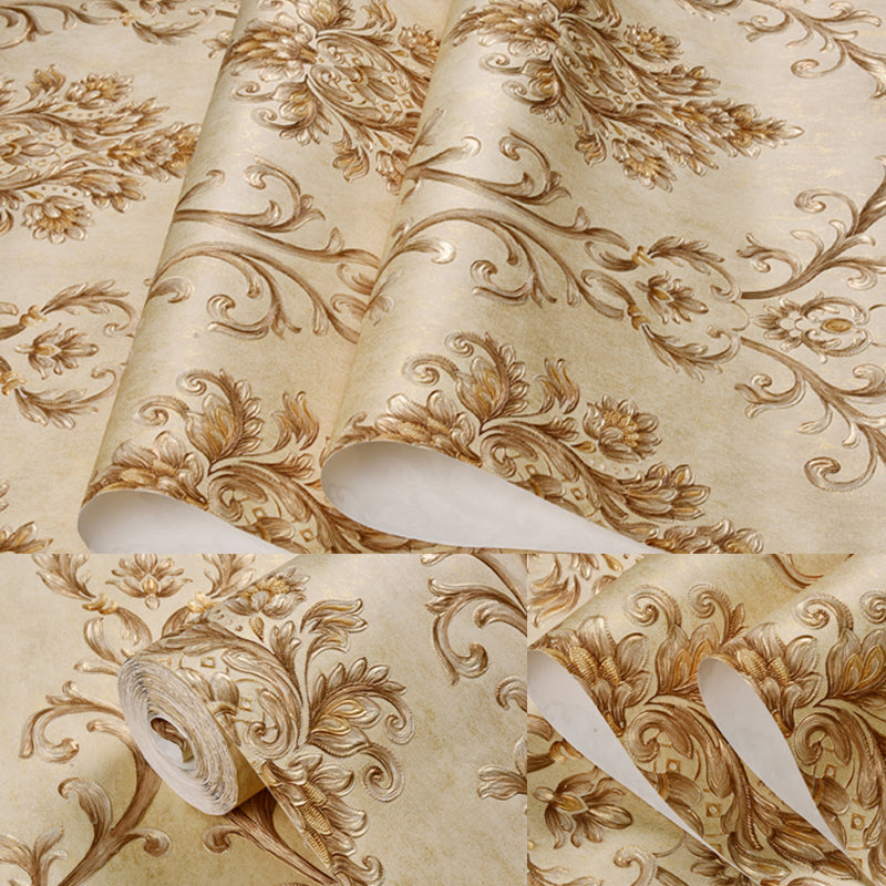 3D Embossed Adhesive Wallpaper Vintage Medallion Patterned Wall Art for Living Room, Easy to Remove
