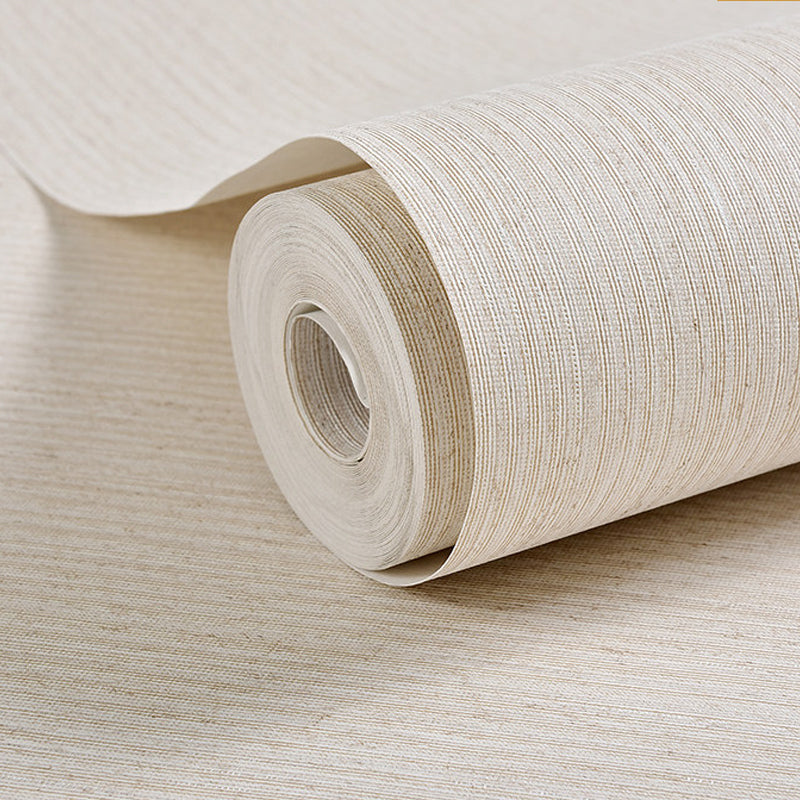 Simple Solid Striped Wallpaper Soft-Color Waterproofing Wall Covering for Bedroom
