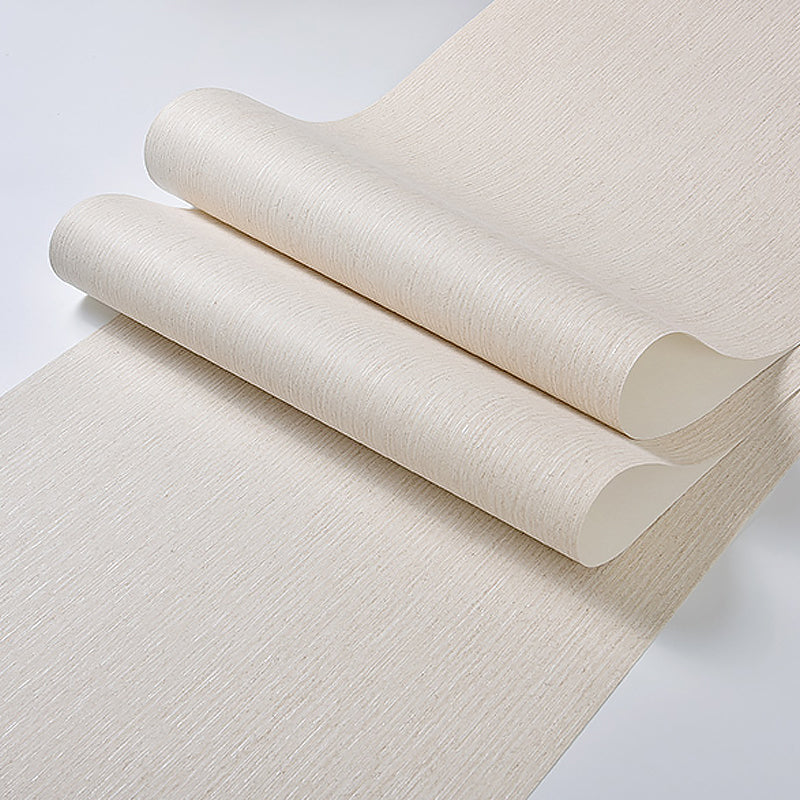 Simple Solid Striped Wallpaper Soft-Color Waterproofing Wall Covering for Bedroom