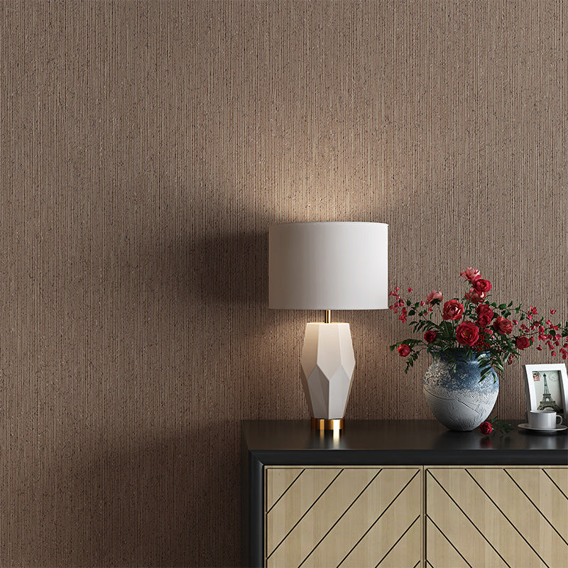 Simple Solid Striped Wallpaper Soft-Color Waterproofing Wall Covering for Bedroom