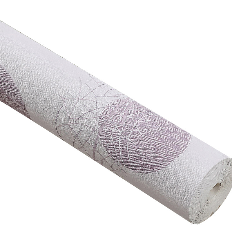 Nordic Dotty Wallpaper Roll Paper Moisture Resistant Purple Wall Decor for Living Room