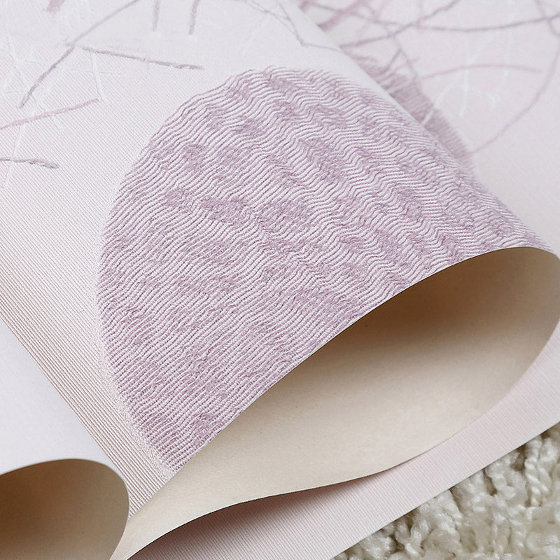 Nordic Dotty Wallpaper Roll Paper Moisture Resistant Purple Wall Decor for Living Room