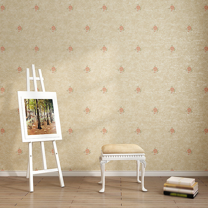 Rustic Peony Printed Wallpaper for Living Room 57.1-sq ft Wall Covering in Pastel Color