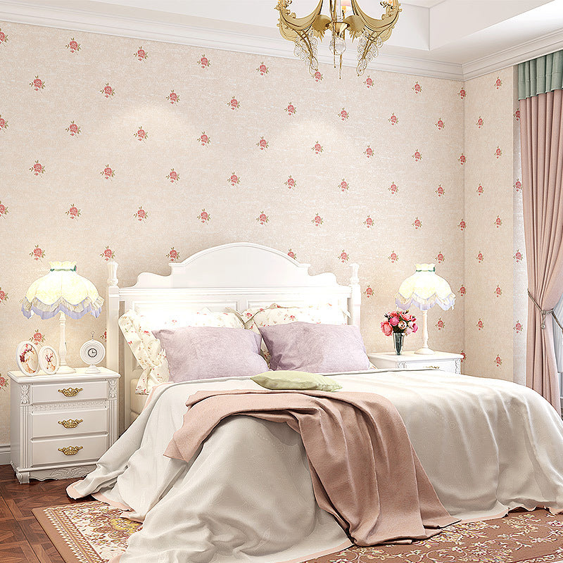 Rustic Peony Printed Wallpaper for Living Room 57.1-sq ft Wall Covering in Pastel Color