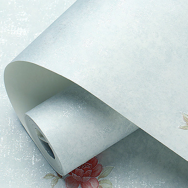 Rustic Peony Printed Wallpaper for Living Room 57.1-sq ft Wall Covering in Pastel Color