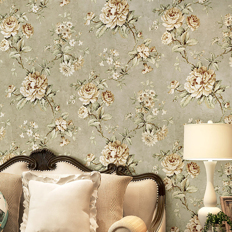 Big Peony Blossom Wallpaper Roll for Bedroom Flower Print Wall Decor, 33' x 20.5"