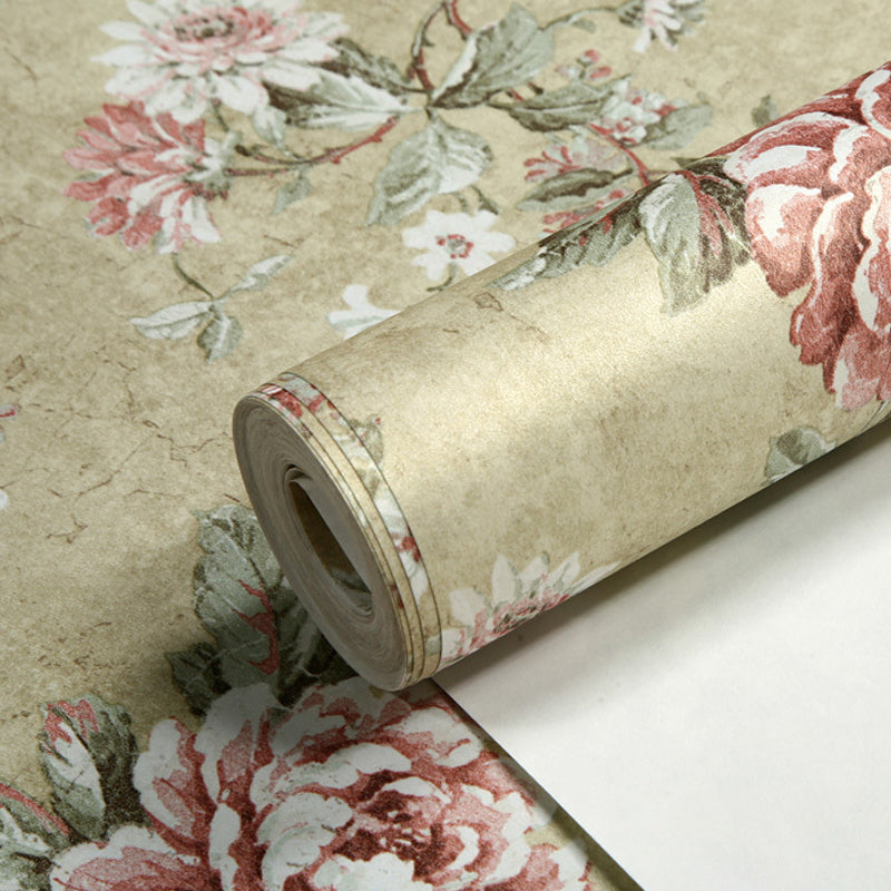 Big Peony Blossom Wallpaper Roll for Bedroom Flower Print Wall Decor, 33' x 20.5"