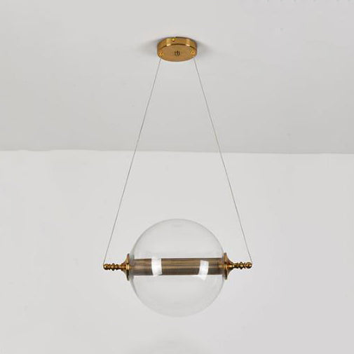 Iluminación colgante de bolas posmodernista ámbar/humo/vidrio bronceado 1 accesorio de techo de dormitorio ligero de dormitorio