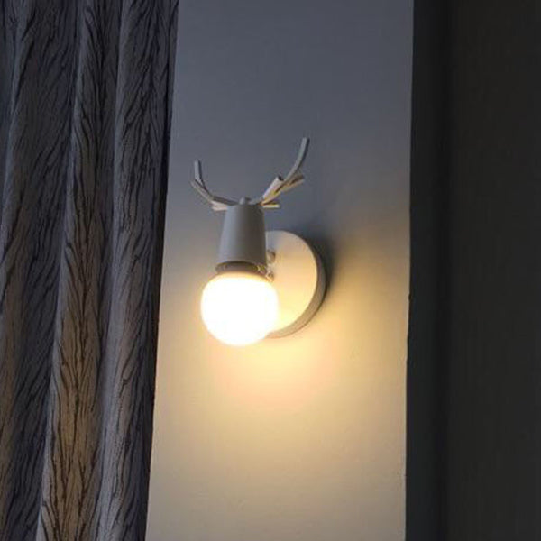 Design antler bianco/nero Design Sconce Nordic Elegante 1 lampadina a parete in metallo lampada montata per camera da letto