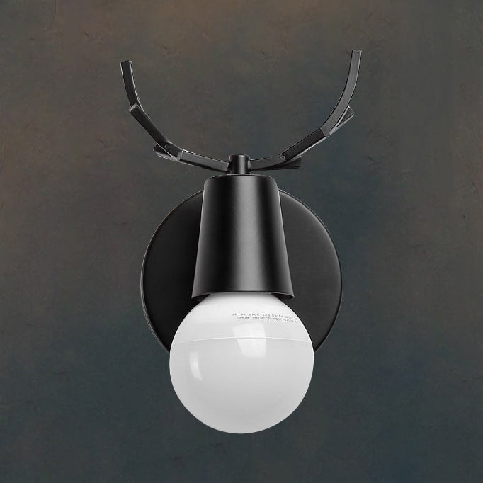 Design antler bianco/nero Design Sconce Nordic Elegante 1 lampadina a parete in metallo lampada montata per camera da letto