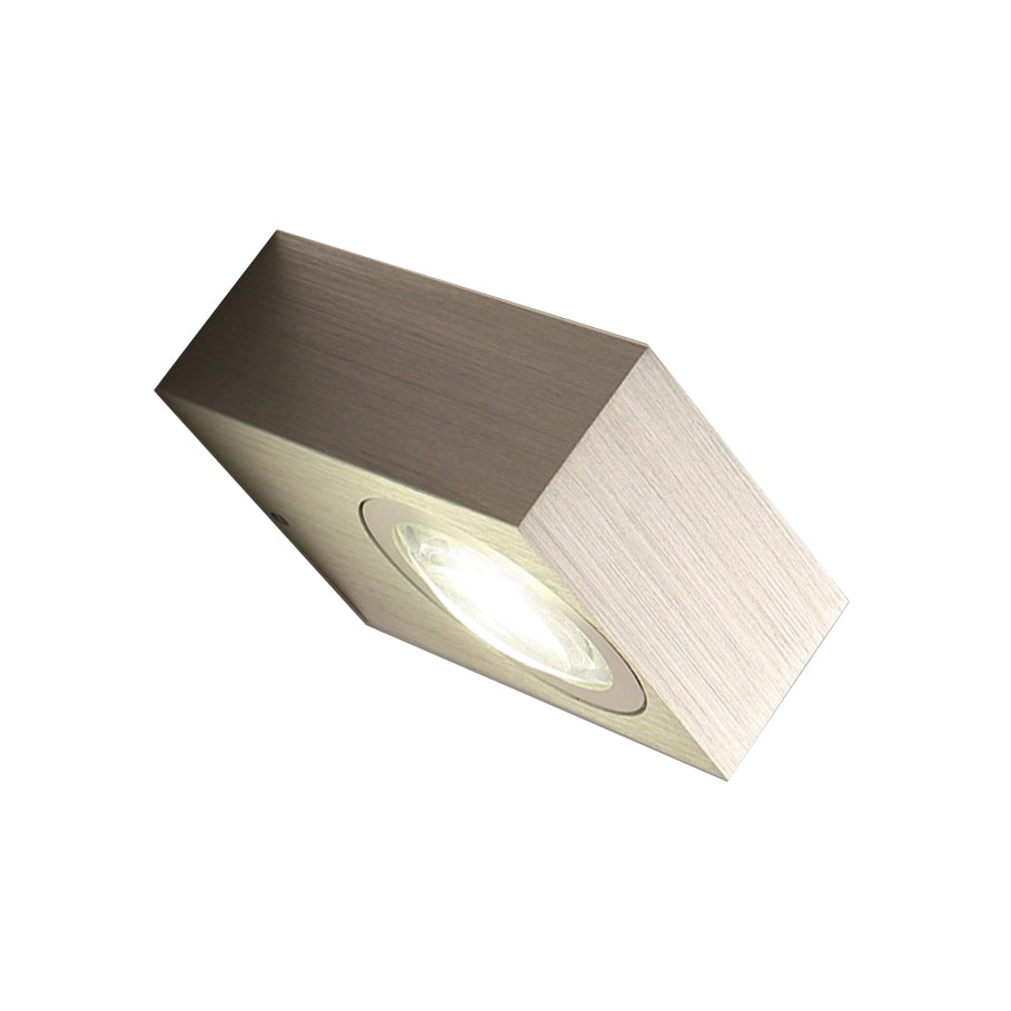 Square Bedroom Wall Lighting Fixture Aluminum Warm/White Light LED Modernist Sconce Light Fixture in Black/Silver