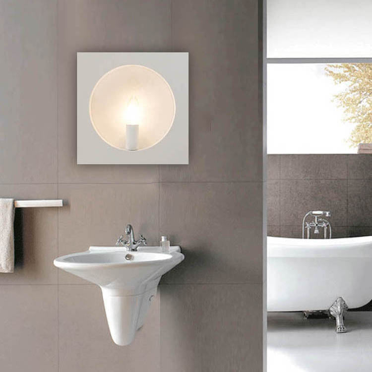 Tombre cuadrado/redondeo Iluminación de pared de baño 1 Lámpara de apliques de pared elegante y elegante en negro/blanco