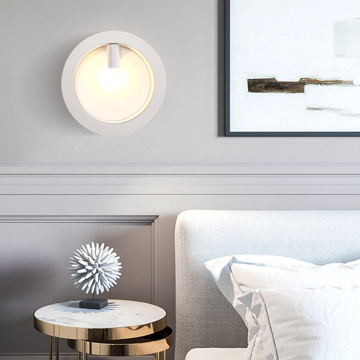 Tombre cuadrado/redondeo Iluminación de pared de baño 1 Lámpara de apliques de pared elegante y elegante en negro/blanco