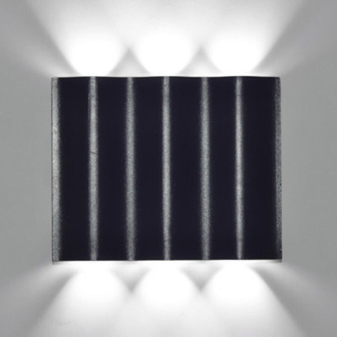 Disparo de pared de porche de 1/2/3 de luces con lámpara de lavadora de pared de metal de diseño ondulado con iluminación cálida/blanca