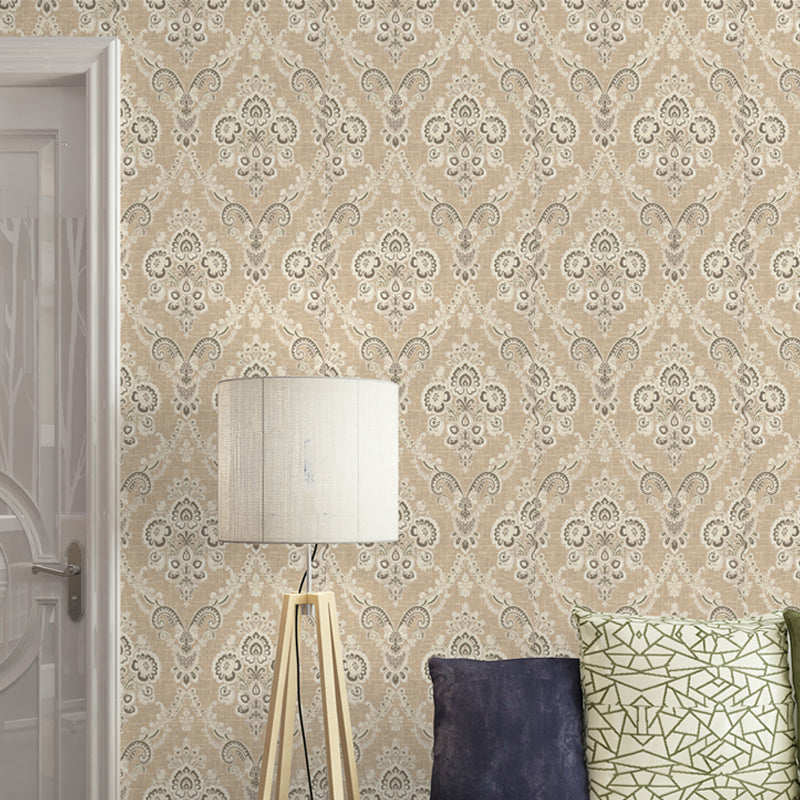 Rouleau de papier peint damassé, décoration murale de couleur claire pour salon, résistant à l'humidité