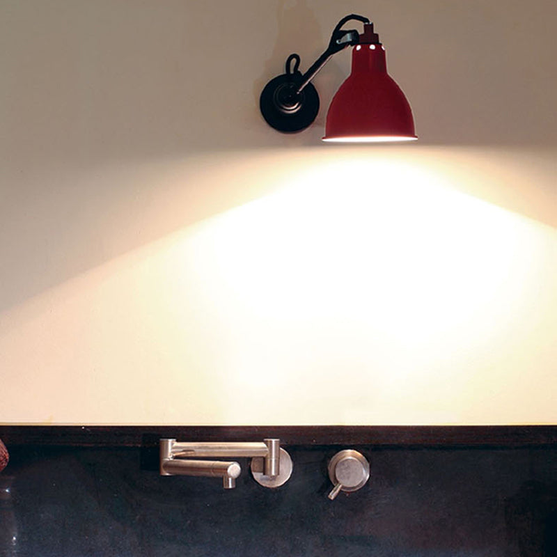 Lámpara de pared de pared con cúpula negra/gris moderna 1 cabezal de pared metálica con brazo ajustable, 23.5 "+8"/16 "+8" Longitud de longitud