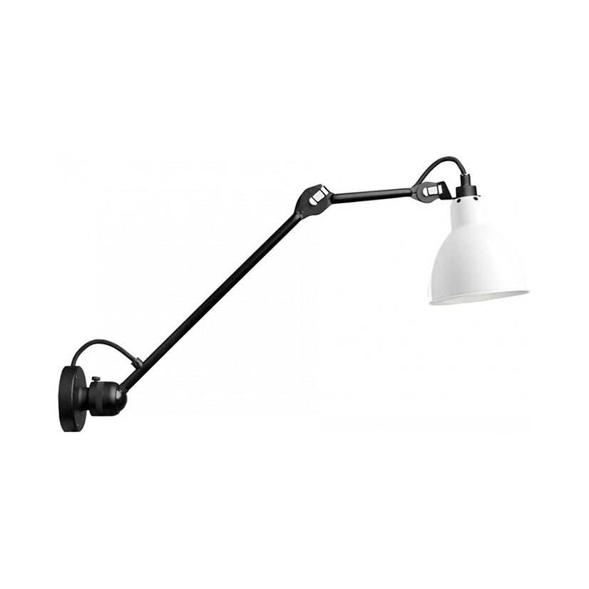 Lámpara de pared de pared con cúpula negra/gris moderna 1 cabezal de pared metálica con brazo ajustable, 23.5 "+8"/16 "+8" Longitud de longitud