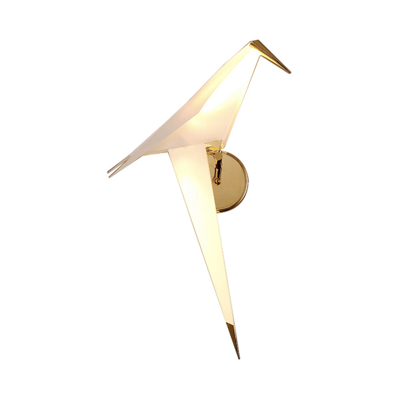 Lampada con scarpa da pranzo con sala da pranzo 1/2 luci con tonalità di plastica uccellino lampada da parete bianca modernista in luce calda/bianca