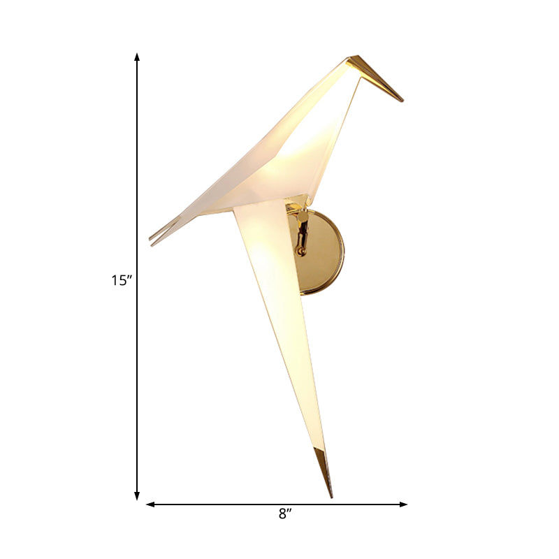 Lampada con scarpa da pranzo con sala da pranzo 1/2 luci con tonalità di plastica uccellino lampada da parete bianca modernista in luce calda/bianca